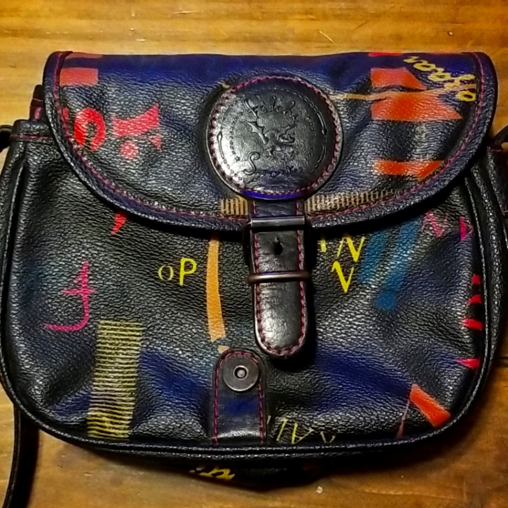 Vintage Falchi Sports Graffiti Satchel